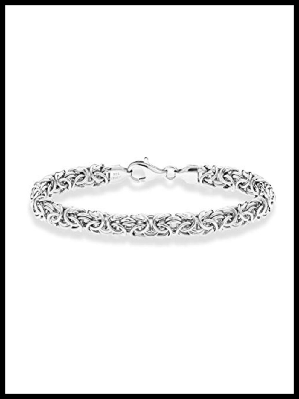 Italian 925 Sterling Silver Byzantine Bracelet for Women